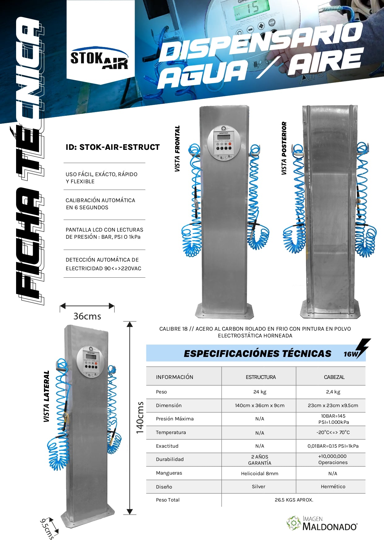 STOK AIR DISPENSARIO AIRE Y AGUA CABEZAL GRIPPER STOK AIR