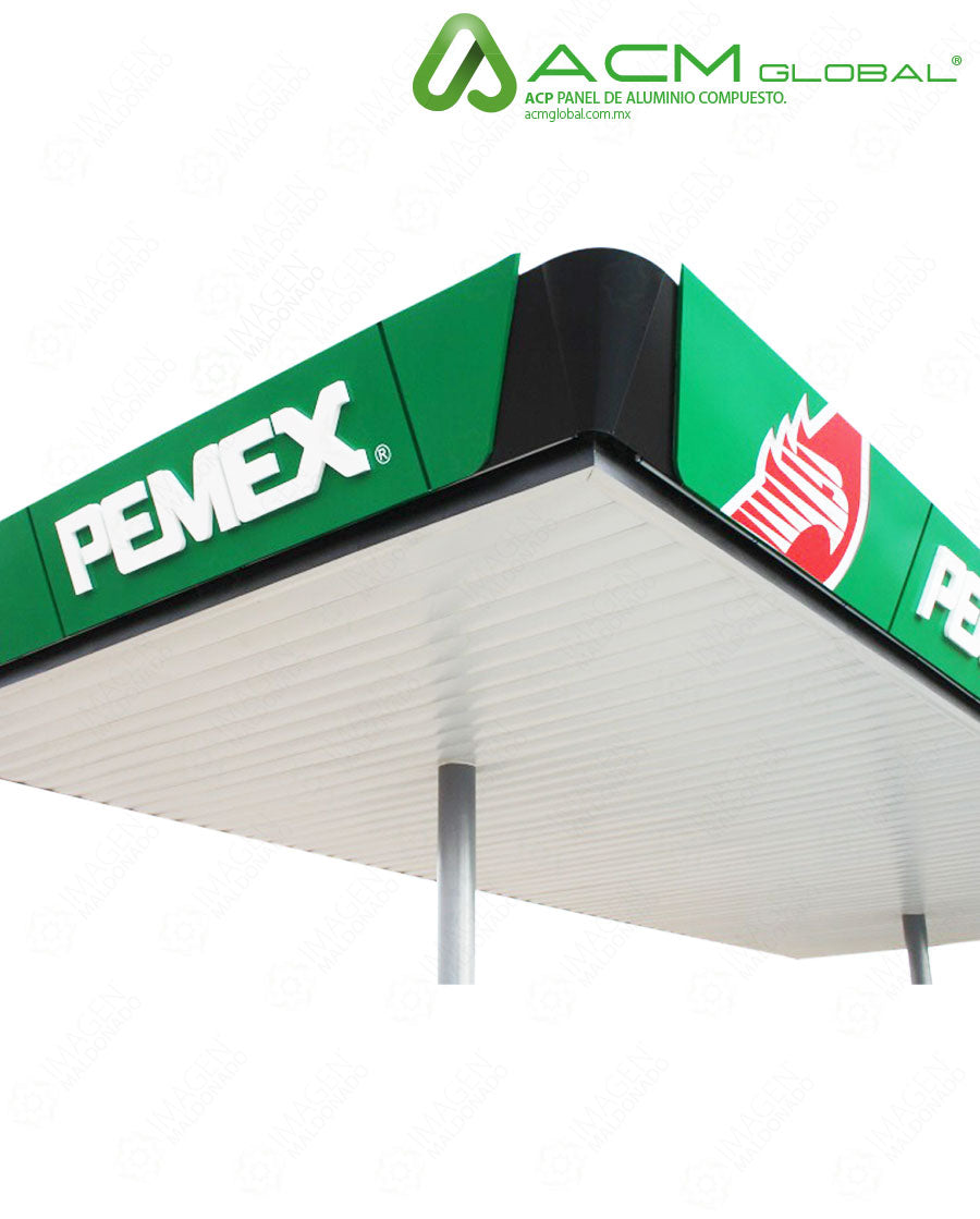 Más De 50 Estaciones Rediseñadas Con Acm Global Pemex Verde Panel Aluminio 4mm