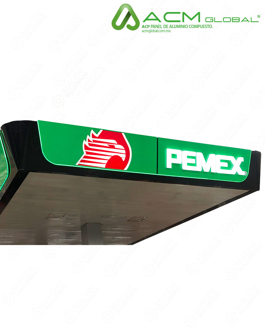 PANEL ALUMINIO FALDON PERIMETRAL NUEVA IMAGEN PEMEX