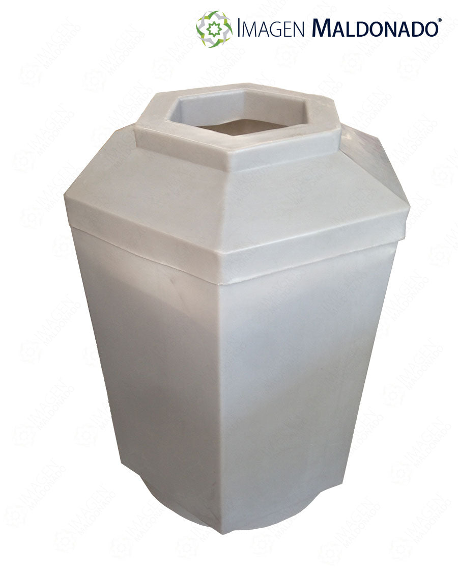 SM 33K BOTE BASURA HEXAGONAL GRIS COMPLETO