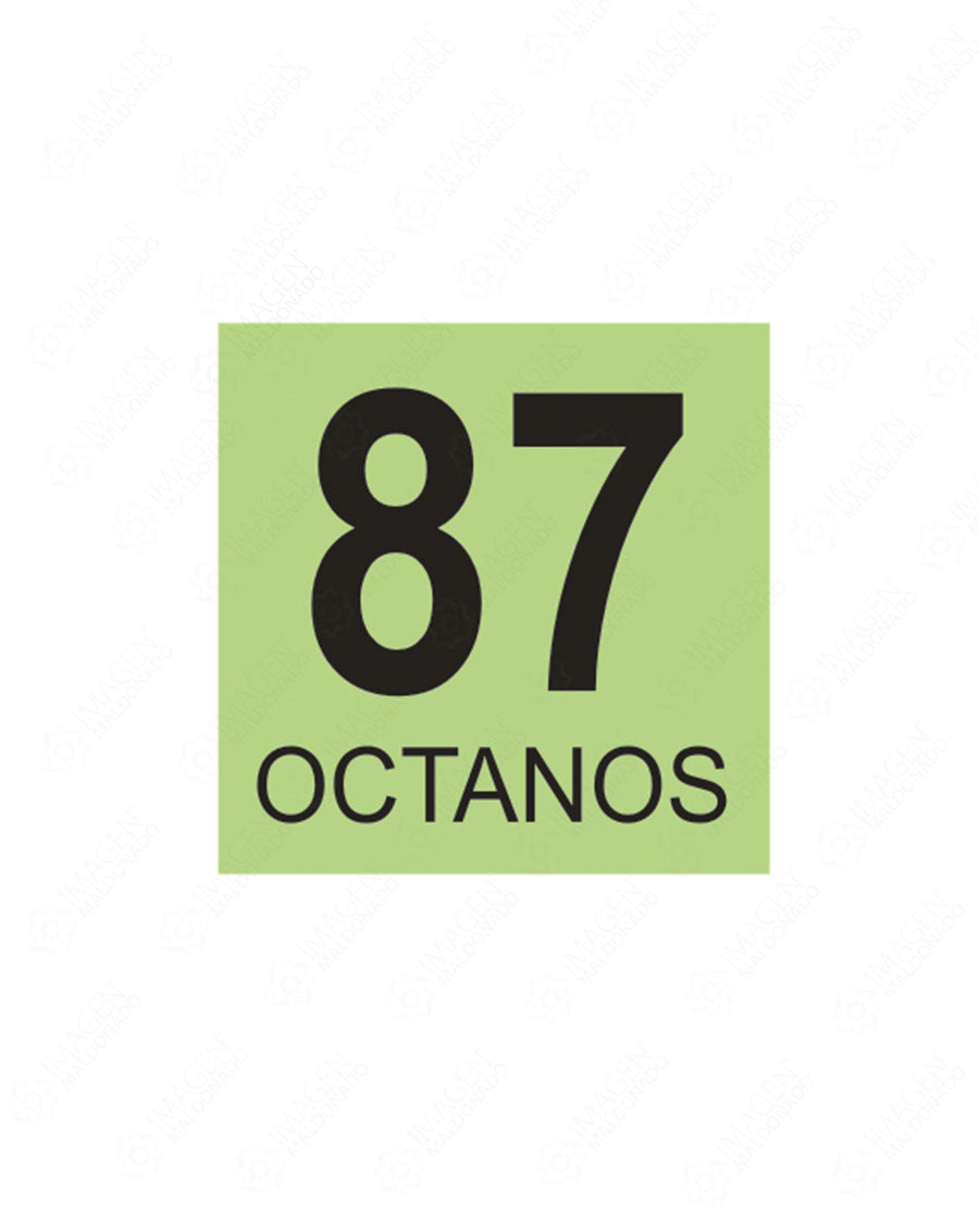 SM 45 OCTANOS 87 MAGNA CALCOMANIAS PARA DISP CALCOMANIA DISPENSARIO