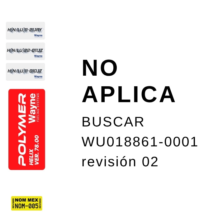 Wu018880-0001 Controlador Pantalla Precios Unitarios REV.02 Wayne
