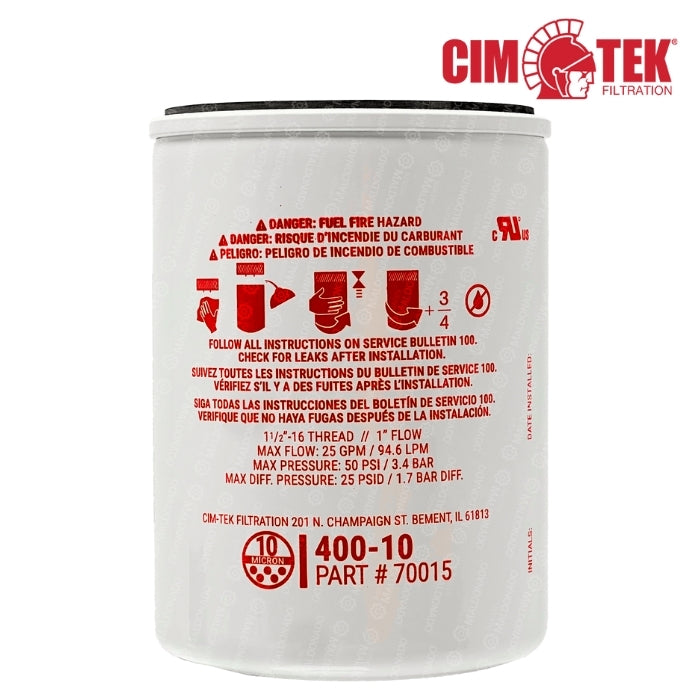 70015 Caja Filtro 1" Cimtek 10 Micras 12 Pz