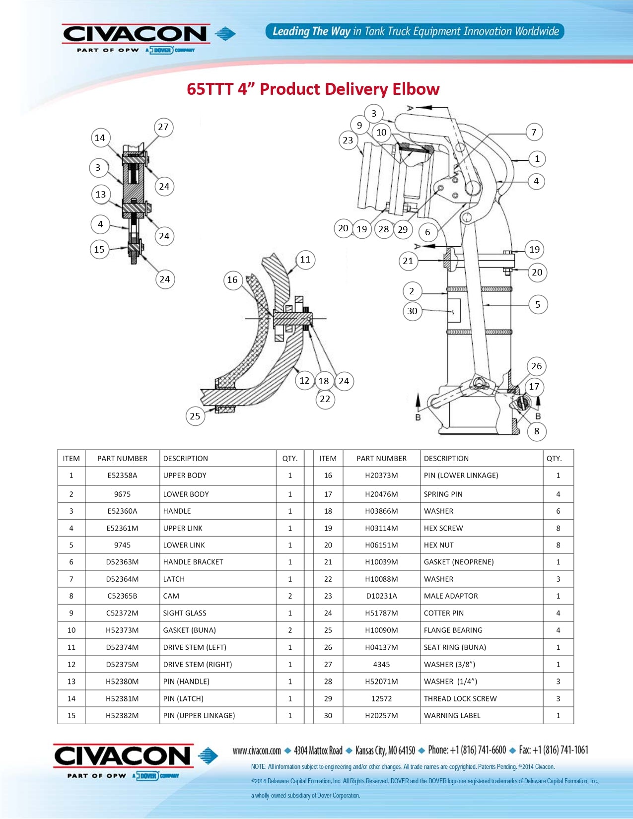 80TT CIVACON CODO HERMETICO P/REC VAPOR 3"