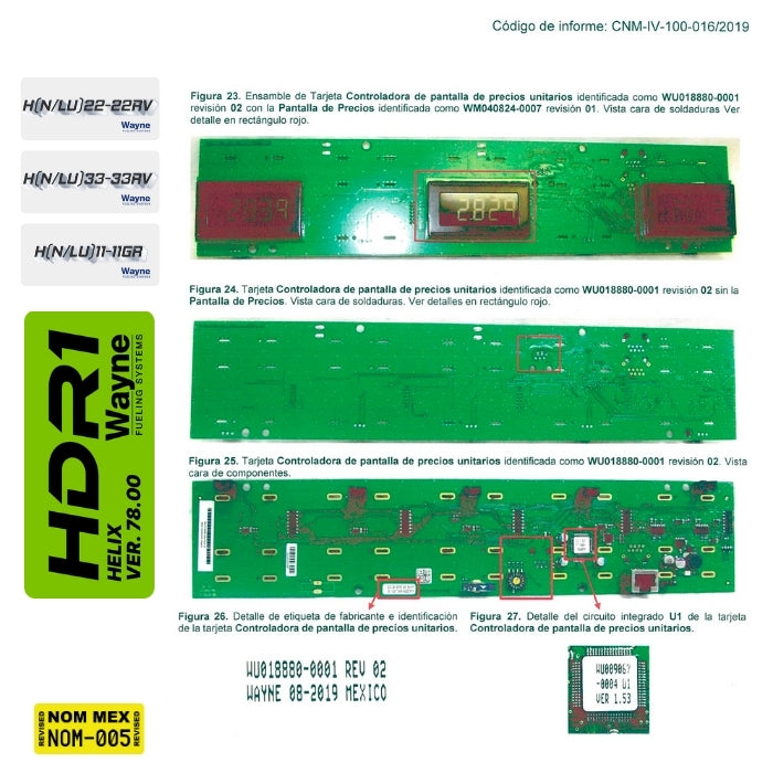 Wu018880-0001 Controlador Pantalla Precios Unitarios REV.02 Wayne