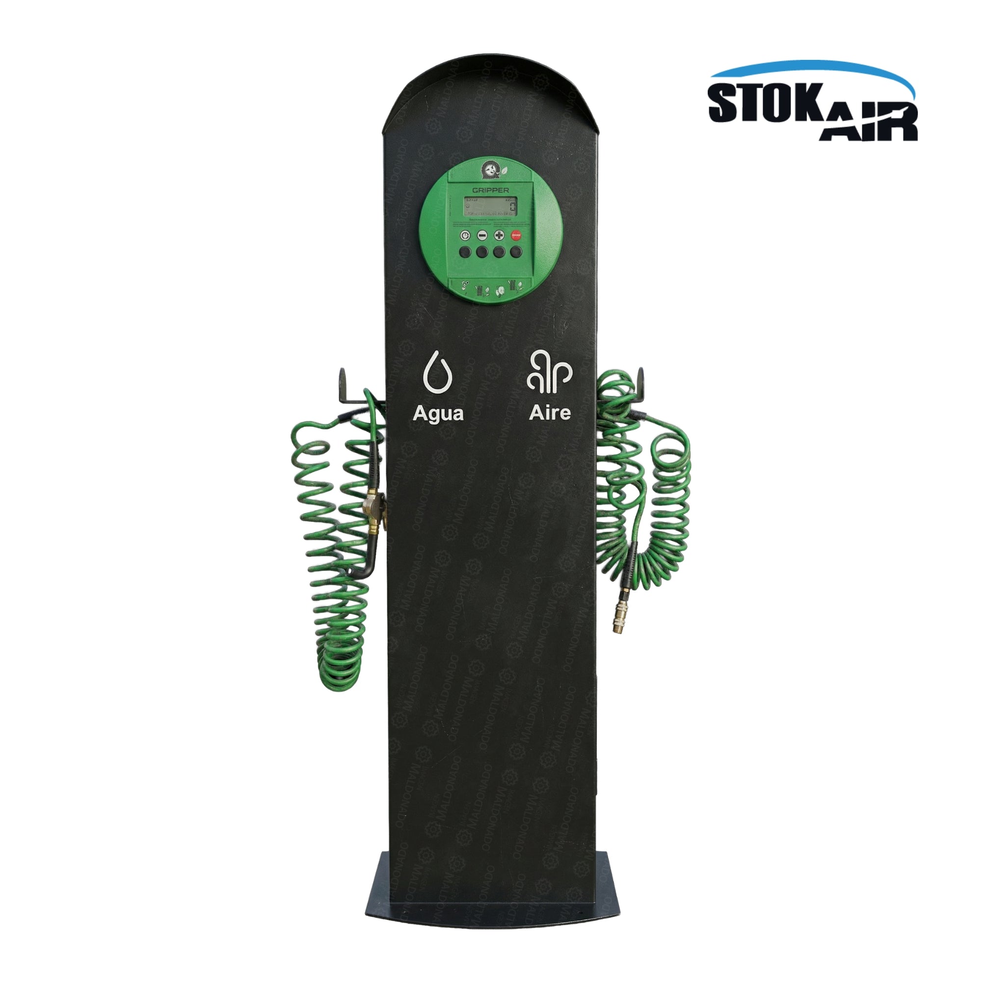 XX07 Pemex Dispensario Electrónico Aire Y Agua Color Negro Incluye Cabezal Marca Gripper/ Stok Air Importado Usa